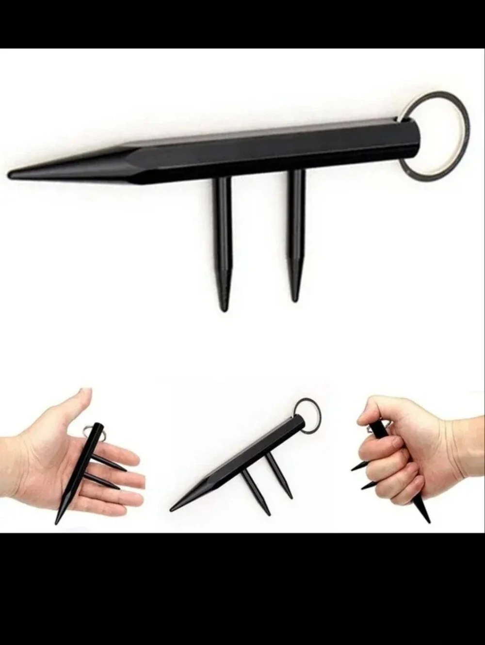 Vintage Ninja Personal Safety Keychain BLACK Kubotan NOS Unused Original Box